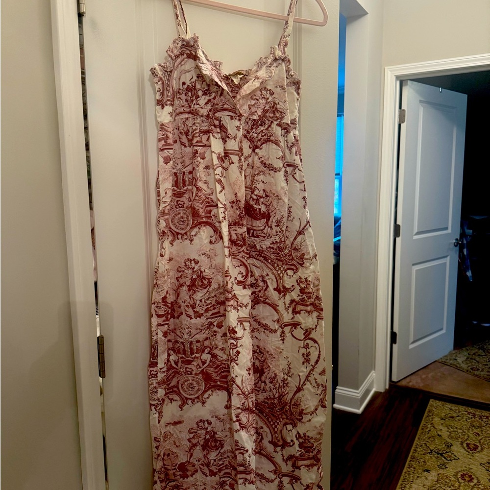 Elegant Red and White Women's Dress